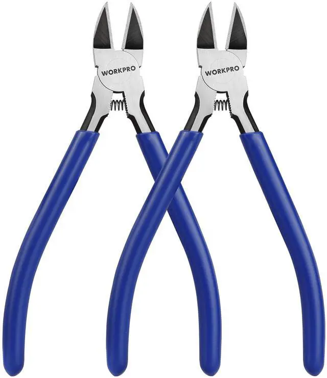 Main image of 2-Pack Wire Cutters, 6 Inch Precision Flush Cutters, Side Cutters | 2-Piece Diagonal Cutters with Carbon Steel, Ergonomic Handles for Crafts, Jewelry Making, Electronics, 3D Print, Floral