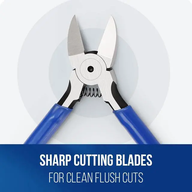 Alt view image 3 of 7 - 2-Pack Wire Cutters, 6 Inch Precision Flush Cutters, Side Cutters | 2-Piece Diagonal Cutters with Carbon Steel, Ergonomic Handles for Crafts, Jewelry Making, Electronics, 3D Print, Floral