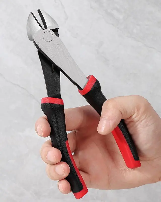 Alt view image 3 of 7 - 7-inch Wire Cutters, Spring-loaded Side Cutters Dikes, Ultra Tough and Durable Diagonal Cutting Pliers in CRV Steel, Heavy Duty Cutting Pliers for Electrical, Artificial Flowers and Homes