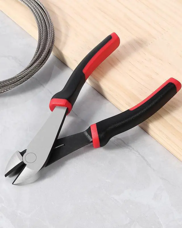 Alt view image 7 of 7 - 7-inch Wire Cutters, Spring-loaded Side Cutters Dikes, Ultra Tough and Durable Diagonal Cutting Pliers in CRV Steel, Heavy Duty Cutting Pliers for Electrical, Artificial Flowers and Homes