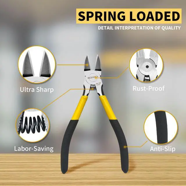 Alt view image 3 of 7 - Wire Cutter 6.5 inch Cutting Pliers Diagonal Cutter Snipper 2 Pack | Spring Loaded Flush Cutter Dike for Crafting, Artificial Flower Jewelry Making, Flush Cut Pliers Floral Wire Cutter Dyke Snip