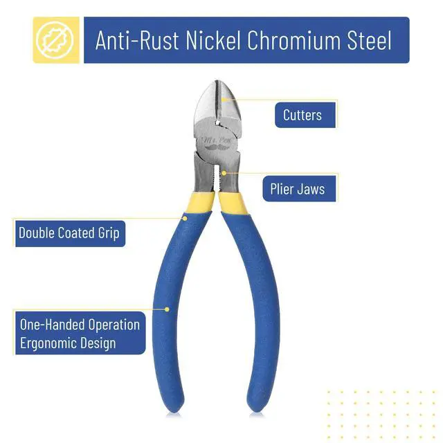 Alt view image 3 of 7 - Wire Cutter, 6 Inch, Wire Cutters, Diagonal Wire Cutters | Flush Cutter, Nippers, Side Cutters, Flush Cutters, Diagonal Cutter, Cutting Pliers, Floral Wire Cutter, Wire Pliers