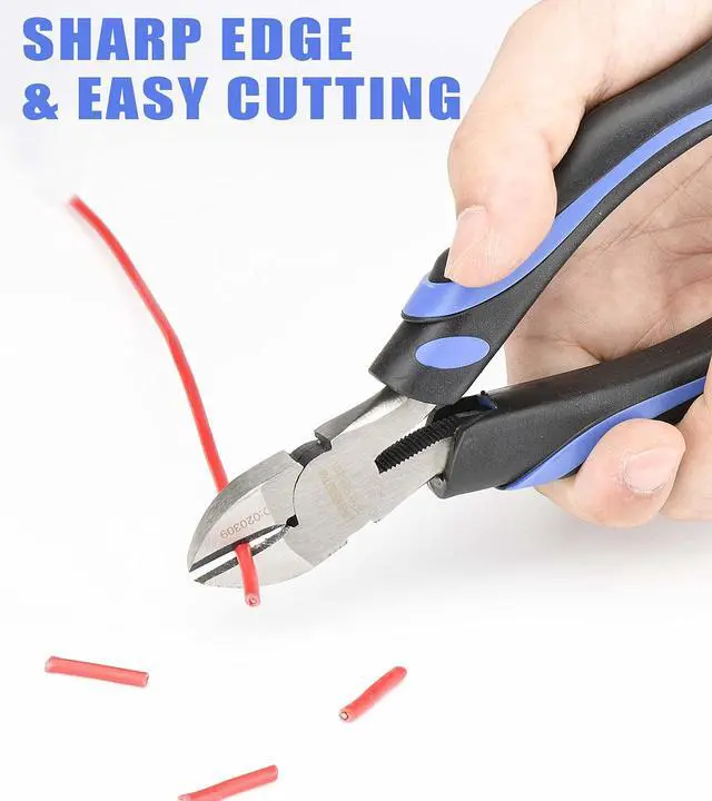 Alt view image 3 of 7 - 6-Inch Side-Cutting Pliers Diagonal Pliers with heavy Duty Nickel Chromium Steel Construction