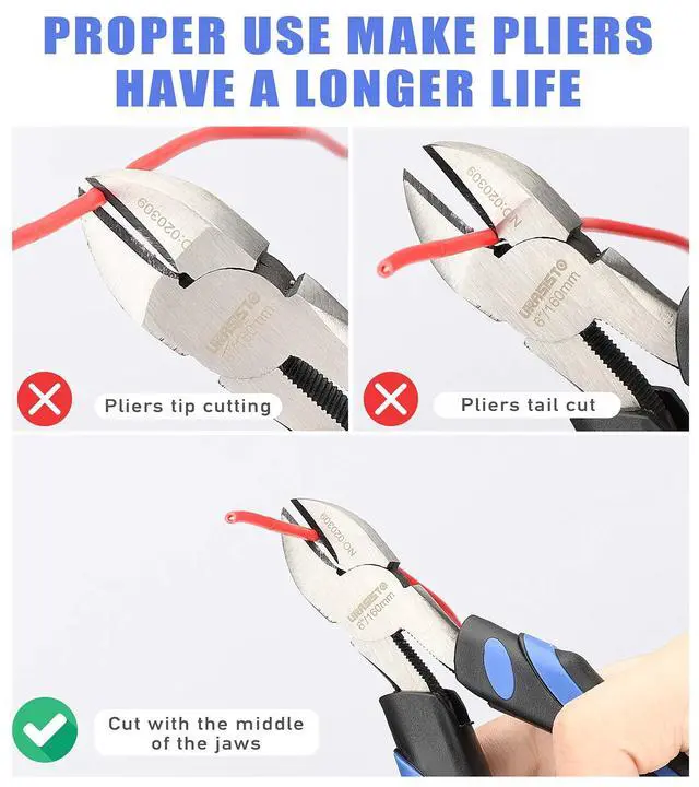 Alt view image 6 of 7 - 6-Inch Side-Cutting Pliers Diagonal Pliers with heavy Duty Nickel Chromium Steel Construction