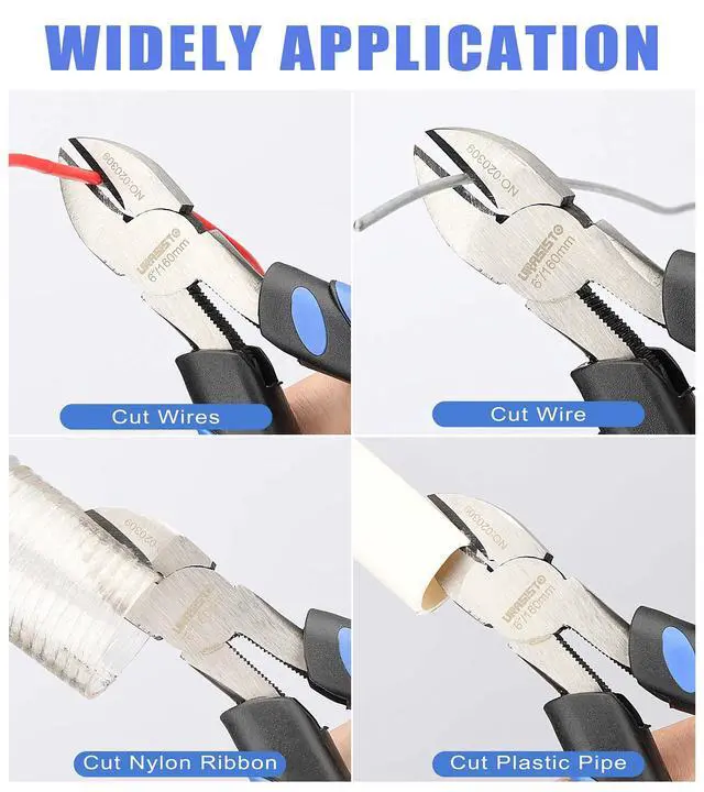 Alt view image 5 of 7 - 6-Inch Side-Cutting Pliers Diagonal Pliers with heavy Duty Nickel Chromium Steel Construction