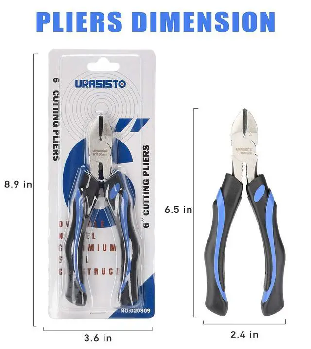 Alt view image 7 of 7 - 6-Inch Side-Cutting Pliers Diagonal Pliers with heavy Duty Nickel Chromium Steel Construction