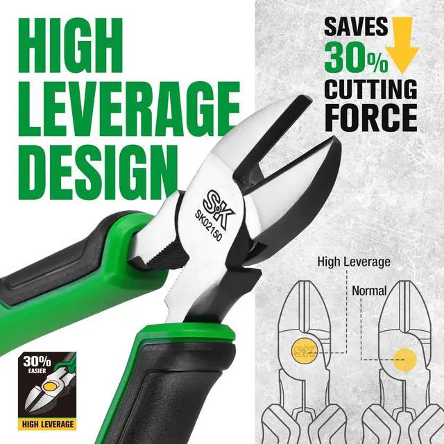 Alt view image 6 of 7 - 6'' Side Cutters, High Leverage Diagonal Cutting Pliers, Wire Cutters | Laser Hardened Cutting Edges, Hot Rivet, Ergonomic Anti-slip Handle for Comfortable Grip, High Carbon Steel