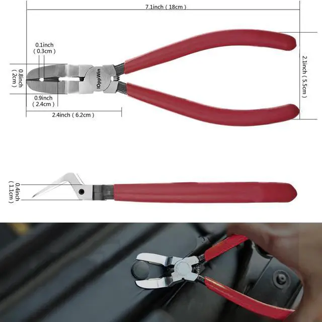 Alt view image 2 of 7 - Red Pliers Mutipurpose Diagonal Cutting Pliers Wire Flush Cutters Car Push Retainer Rivet Trim Clip Pry Puller Clips Panel Assortments Puller Auto Body Tools