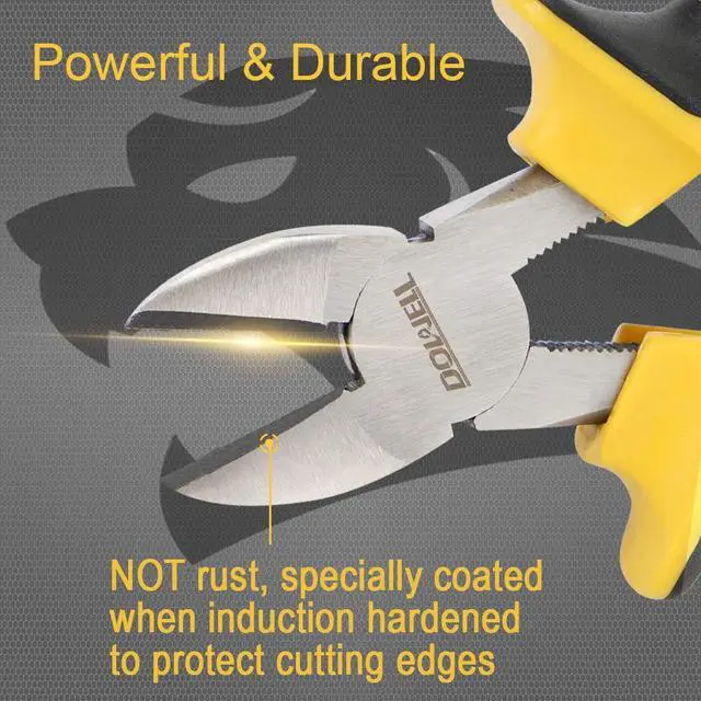 Alt view image 2 of 7 - 6 Inch Diagonal Cutting Pliers Diagonal Wire Cutters | Durable Nickel Chromium Steel Construction for Electricians and Homes