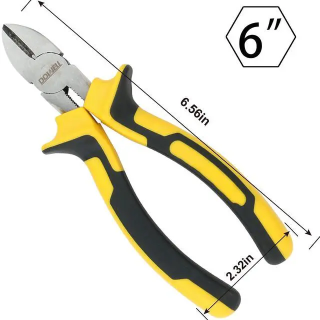 Alt view image 7 of 7 - 6 Inch Diagonal Cutting Pliers Diagonal Wire Cutters | Durable Nickel Chromium Steel Construction for Electricians and Homes