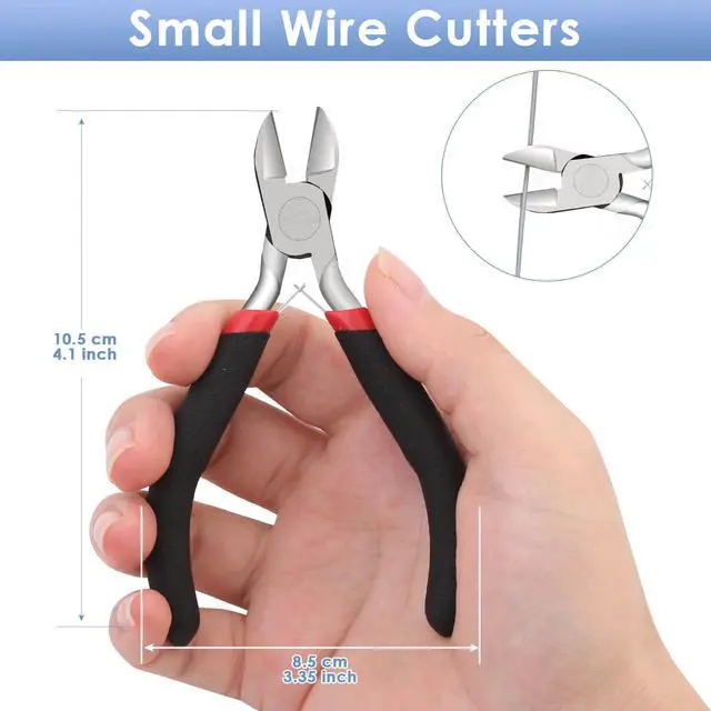 Alt view image 2 of 7 - Wire Cutters, Small Side Cutters for Crafts, Flush Cutting Pliers for Jewelry Making, Floral Wire Cutters for Artificial Flowers, Zip Tie Cutters for Cable Tie, Wire Cutting Tool for Guitar Strings