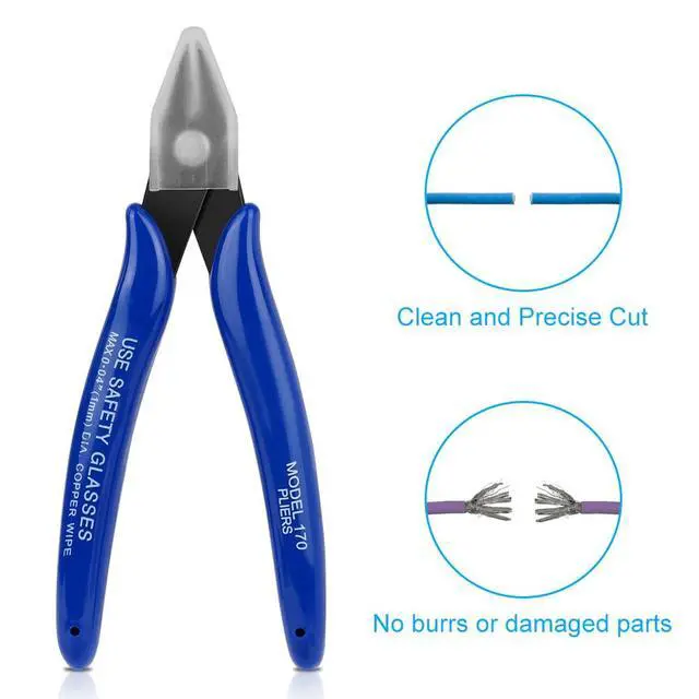 Alt view image 6 of 7 - Wire Cutters, Spring-loaded Side Cutters Flush Cutters, Diagonal Cutters Precision Side Cutters, Diagonal Cutting Pliers in CRV Steel, Heavy Duty Cutting Pliers for Electrical, Homes