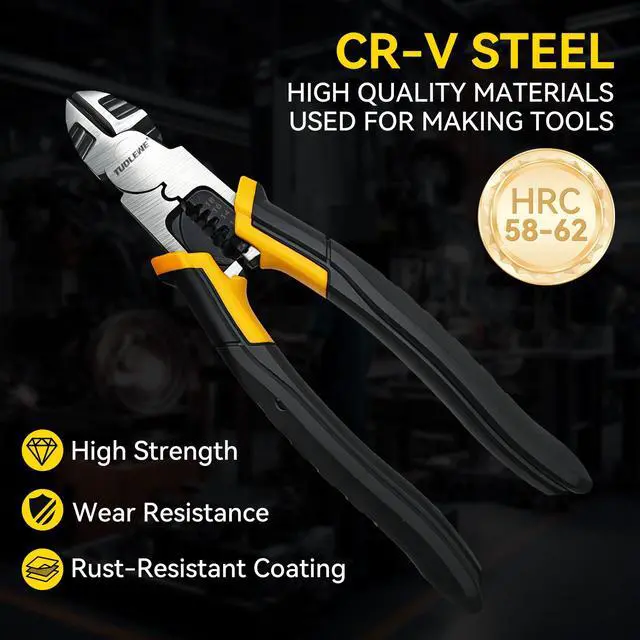 Alt view image 4 of 7 - 8 Inch 3-in-1 Wire Cutters, Heavy Duty Diagonal Cutting Pliers | with Wire Stripper & Crimper, CR-V Steel, High Leverage, Large Soft Grip, for Electricians and Home Use
