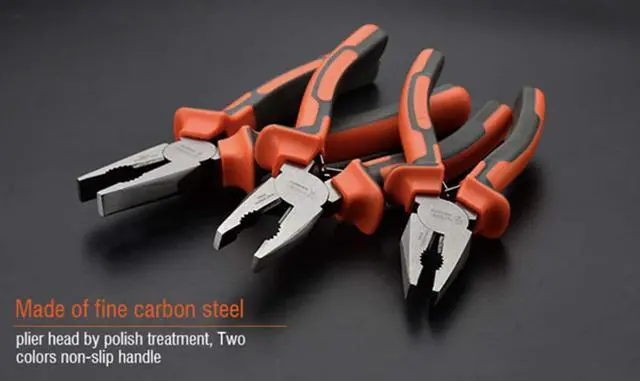 Alt view image 2 of 4 - Combination Pliers 8 - Machined Extra Strength Gripping Jaws - Heavy Duty Side Cutting Pliers for wire and cables - Harden Fine Carbon Steel