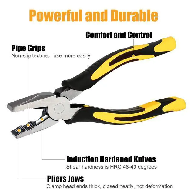 Alt view image 6 of 7 - Lineman's Pliers Combination Pliers 6 Inch & 8 Inch with Wire Cutter | for Quickly Removal of Damaged or Rusted Fasteners,Strong Cutting Force,Labor-saving Design