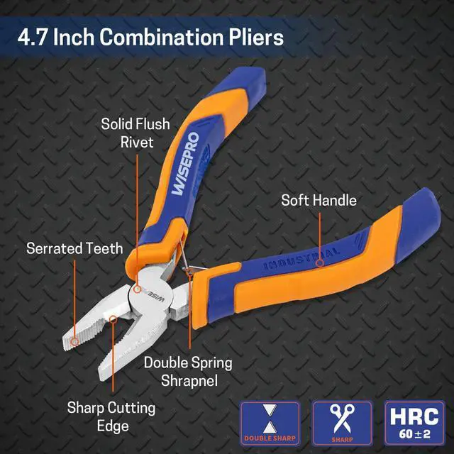Alt view image 3 of 6 - 4.7 Inch Mini Lineman Combination Pliers with Side Cutter