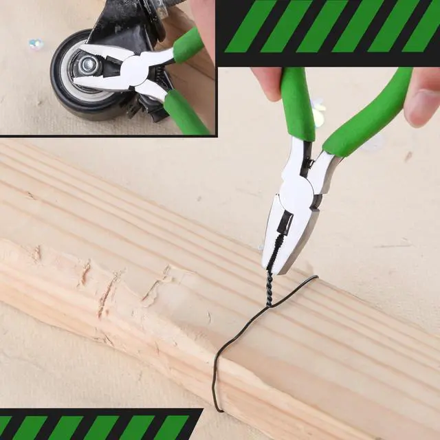 Alt view image 2 of 7 - Mini Lineman's Pliers with Cutter, Serrated Jaw for Jewelry Craft | Multi Use Combination Pliers, Thin Side Cutters, Micro Fine Precision Tips, Wire Cutting & Gripping, for Beading, Hobby, DIY