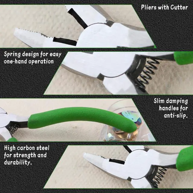 Alt view image 4 of 7 - Mini Lineman's Pliers with Cutter, Serrated Jaw for Jewelry Craft | Multi Use Combination Pliers, Thin Side Cutters, Micro Fine Precision Tips, Wire Cutting & Gripping, for Beading, Hobby, DIY