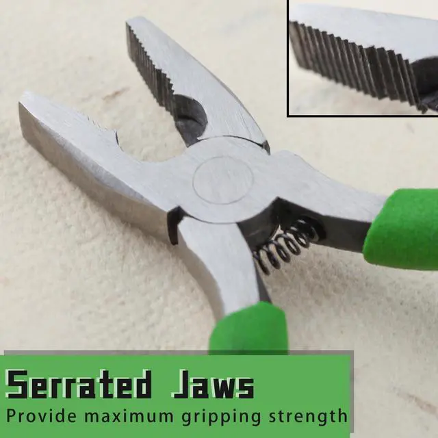 Alt view image 5 of 7 - Mini Lineman's Pliers with Cutter, Serrated Jaw for Jewelry Craft | Multi Use Combination Pliers, Thin Side Cutters, Micro Fine Precision Tips, Wire Cutting & Gripping, for Beading, Hobby, DIY