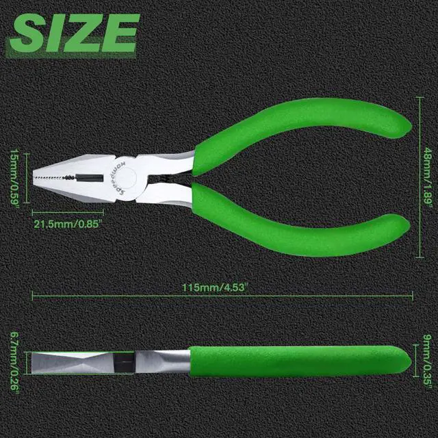 Alt view image 6 of 7 - Mini Lineman's Pliers with Cutter, Serrated Jaw for Jewelry Craft | Multi Use Combination Pliers, Thin Side Cutters, Micro Fine Precision Tips, Wire Cutting & Gripping, for Beading, Hobby, DIY