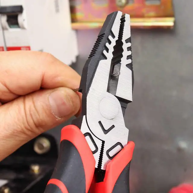 Alt view image 5 of 6 - 9" Linesman Pliers High Leverage Combination Pliers Multifunctional Heavy Duty Lineman Tools HT0271-PL