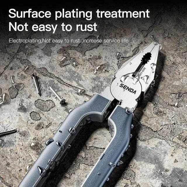 Alt view image 3 of 7 - 8" Lineman Pliers, High Leverage Combination Pliers, Heavy-Duty CRV Steel with Wire Cutter & Soft Grip Handle