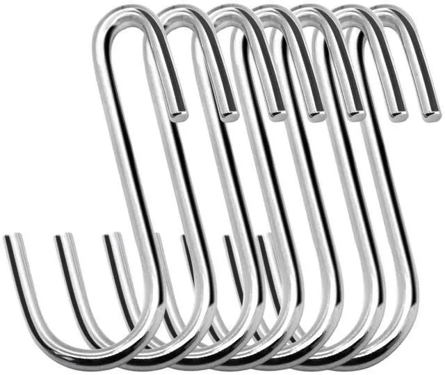 Main image of 30 Pack 2.4 inches Heavy Duty S Hooks for Hanging, Pan Pot Holder Wire Shelves Rack Hooks for Hanging, S Shaped Hanger Metal Hooks for Kitchen Pots Utensils Jeans Clothes Bags Hats Towels Plants