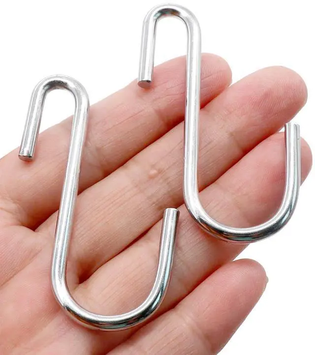 Alt view image 2 of 7 - 30 Pack 2.4 inches Heavy Duty S Hooks for Hanging, Pan Pot Holder Wire Shelves Rack Hooks for Hanging, S Shaped Hanger Metal Hooks for Kitchen Pots Utensils Jeans Clothes Bags Hats Towels Plants