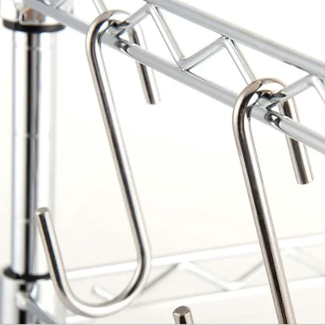 Alt view image 3 of 7 - 30 Pack 2.4 inches Heavy Duty S Hooks for Hanging, Pan Pot Holder Wire Shelves Rack Hooks for Hanging, S Shaped Hanger Metal Hooks for Kitchen Pots Utensils Jeans Clothes Bags Hats Towels Plants
