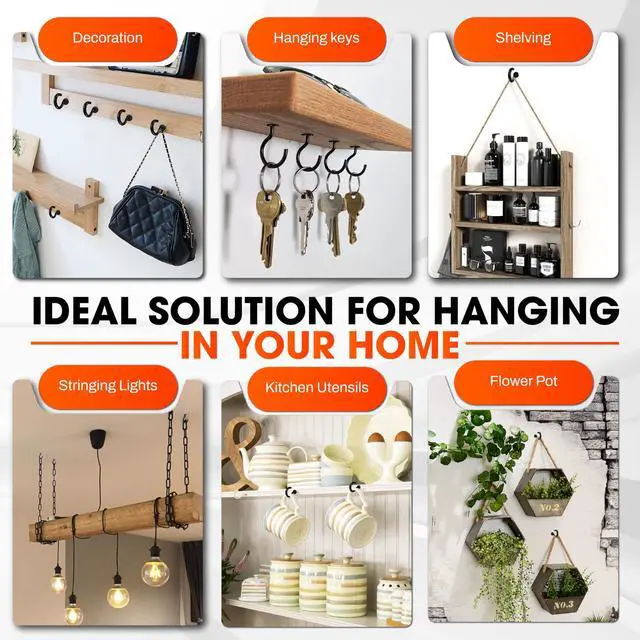 Alt view image 7 of 7 - 10PCS Screw Hooks + Self-Drilling Drywall Anchor, Expansion Tubes | Coated Ceiling Hooks, Heavy-Duty Eye Hook, Screw-in Hook for Hanging Plants, String Lights, Cup, Key