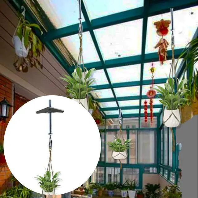 Alt view image 6 of 6 - 4 Pack Carbon Steel Plasterboard Ceiling Hooks Spring Toggle Wing Bolts Hanger Wall Ceiling Installation Cavity Wall Fixing Anchors Ceiling Hook Heavy Duty Swag Hanging Plants