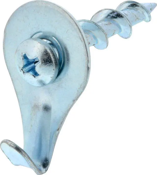 Main image of Wall Dogs with Picture Hook, 50lb Capacity, 10 Set, Chrome | Chrome finish, Self-drilling design installs in drywall, plaster, wood, and metal studs for hanging pictures and mirrors