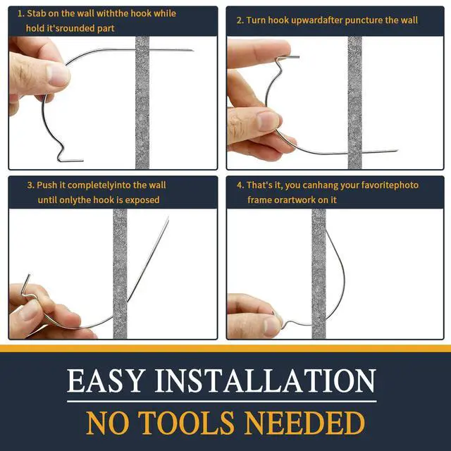 Alt view image 4 of 7 - Picture Hanger Super Hook 30PCS,High-Quality Steel Picture Hanger Hercules Hooks