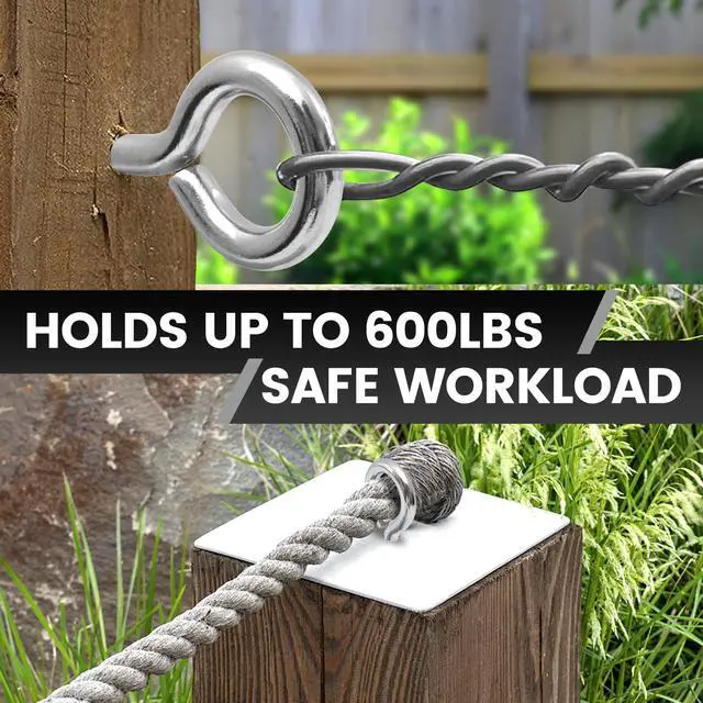 Alt view image 5 of 6 - 2Pcs Self Tapping Eyelet Screw Eye Bolt4 Inch Heavy Duty Screw Eyes Hooks M8 Wooden Large Screw Eye HookLoad Capacity 500 Lbs for Hammock YogaHeavy Indoor Outdoor Uses (2, M8-4 INCH)
