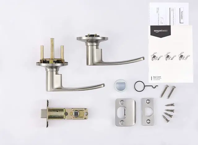 Alt view image 3 of 4 - Easy Installation Straight Door Lever, Passage, Satin Nickel, 1-Pack