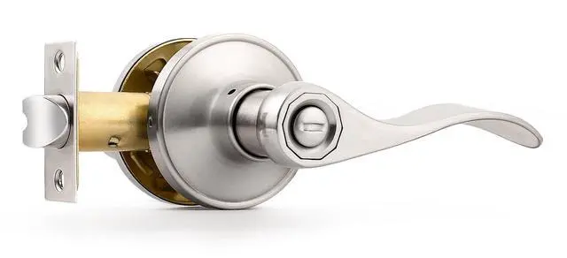 Main image of Door Levers Brushed Nickel Privacy Door Handles Wave Style Keyless Door Handles Bed/Bathroom Interior Door Handles