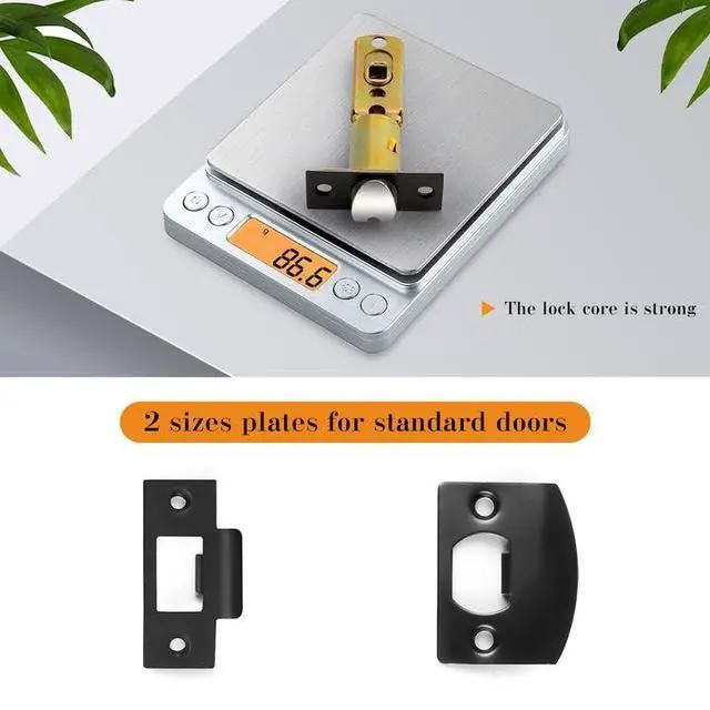 Alt view image 3 of 7 - Black Heavy Duty Interior Door Handle for Bedroom & Bathroom, Keyless Privacy Modern Square Door Lever, 1 Pack, Matte Black Finish