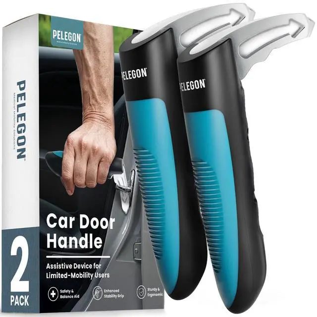 Main image of Car Door Handle for Elderly (2 Pack) Car Cane Assist Handle with Anti-Slip Grip, Steel Hook for Secure Latch Fit, Supports Up to 300 lbs, Easy Tool-Free Use