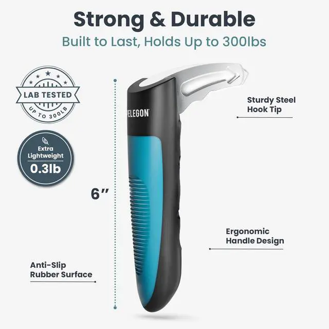 Alt view image 4 of 7 - Car Door Handle for Elderly (2 Pack) Car Cane Assist Handle with Anti-Slip Grip, Steel Hook for Secure Latch Fit, Supports Up to 300 lbs, Easy Tool-Free Use