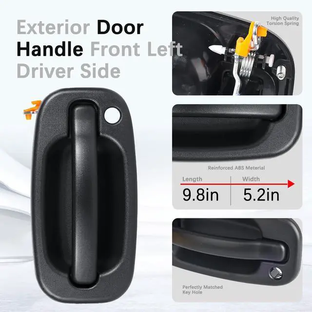 Alt view image 3 of 7 - Exterior Outside Door Handle Front Left Driver Side for 1999-2007 Chevy Silverado, Tahoe, Suburban, Avalanche, GMC Sierra, Yukon Denali, Cadillac Escalade 77261 15034985
