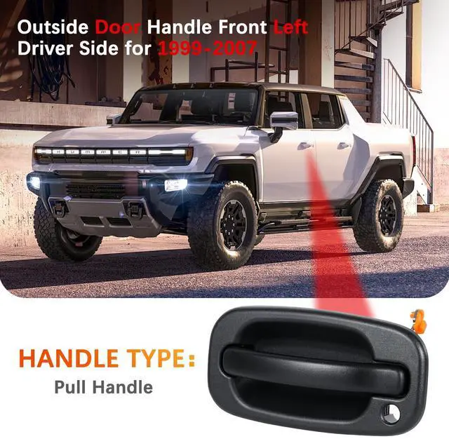 Alt view image 6 of 7 - Exterior Outside Door Handle Front Left Driver Side for 1999-2007 Chevy Silverado, Tahoe, Suburban, Avalanche, GMC Sierra, Yukon Denali, Cadillac Escalade 77261 15034985