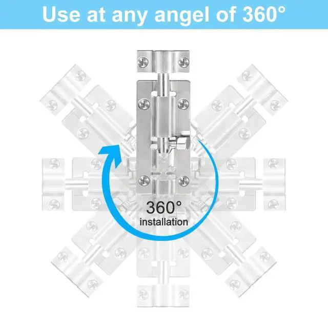 Alt view image 7 of 7 - 2 Pack Barrel Bolt Latch, 3 Inch Stainless Steel Slide Latch Lock | Brushed Finish, Sliding Bolt Lock Latches, Thickened Stainless Steel, Sliding Locks for Door, 12PCS Screws, Easy Installation