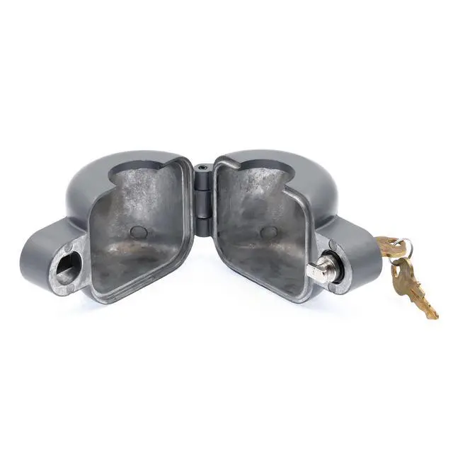 Alt view image 3 of 3 - Door Knob Lock-Out Device, Keyed Alike, Diecast, Gray (1 Set)