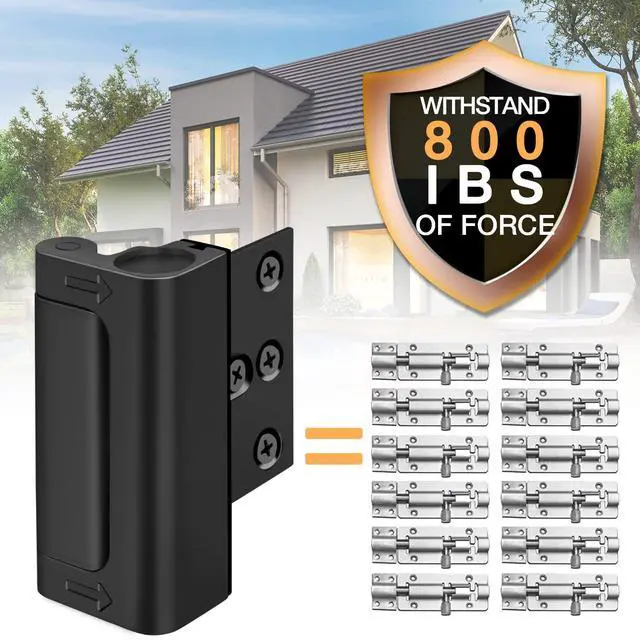 Alt view image 3 of 7 - Front Door Locks for Kids Safety High Home Security Door Lock Reinforcement | Withstand 800 lbs, Child Proof Door Locks Night Top Flip Latch