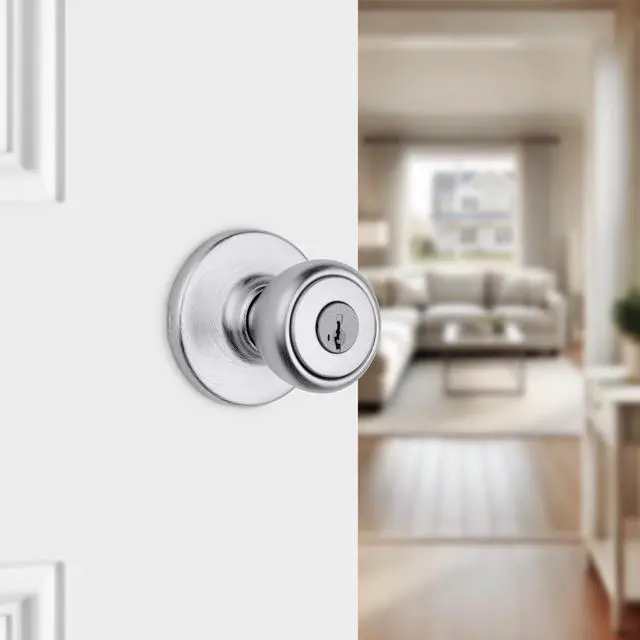 Alt view image 2 of 7 - 94002-870 Tylo Keyed Entry Knob with Smartkey Security In Satin Chrome