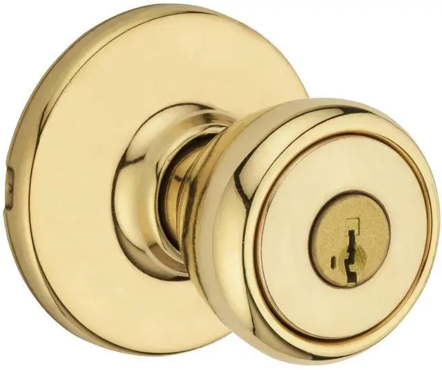 Main image of 400T-3SV1 Tylo Knob Entry Door Lock SmartKey with New Chassis with 6AL Latch and RCS Strike Bright Brass Finish