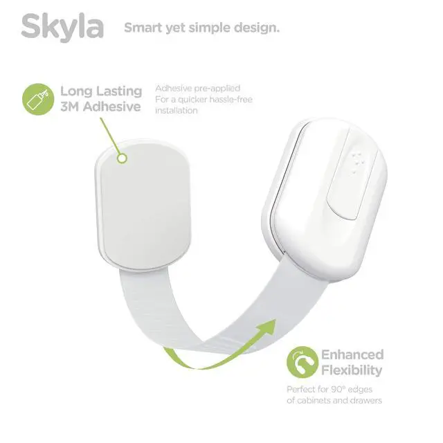 Alt view image 5 of 7 - Child Safety Cabinet Locks, White, 8 Pack | ABS and TPE adhesive latches for cabinets, drawers, ovens and toilet seats; no screws or magnets needed
