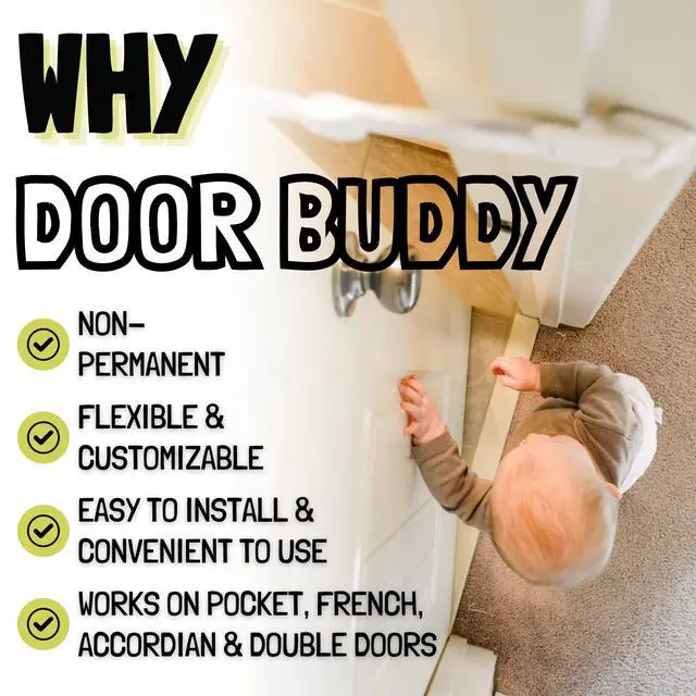 Alt view image 6 of 7 - Baby & Cat Door Latch - Grey. Adjustable Strap Keeps Kids Out of Cat Areas. Simple Child Safety Lock for Doors. The Easier Baby Gate and Kitty Door Interior Alternative.