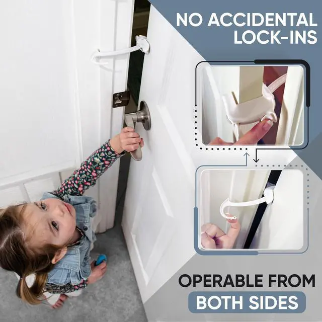 Alt view image 4 of 7 - Child Proof Door Lock & Pinch Guard - For Door Knobs & Lever Handles - Easy to Install - No Tools or Tape Required - Baby Safety Door Lock For Kids - Very Portable - Great for Dogs & Cats