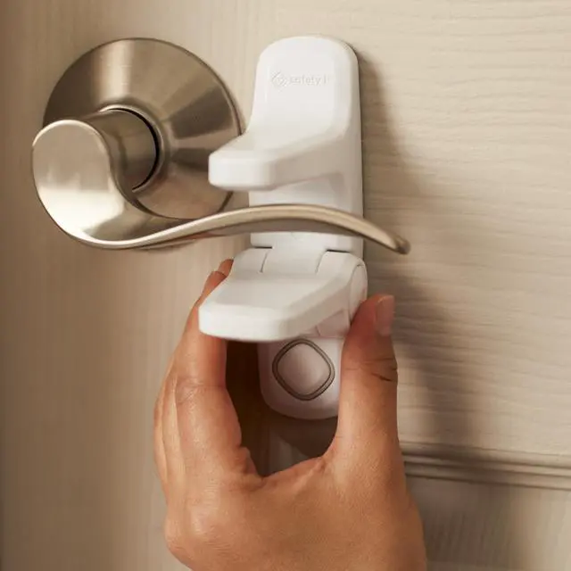 Alt view image 4 of 4 - OutSmart Child Proof Door Lever Lock, White, 1 Count